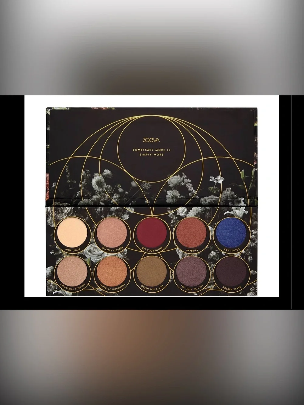ZOEVA Opulence Eyeshadow Palette — Cream, Pink, Red, Orange, Brown, Blue, Gold
